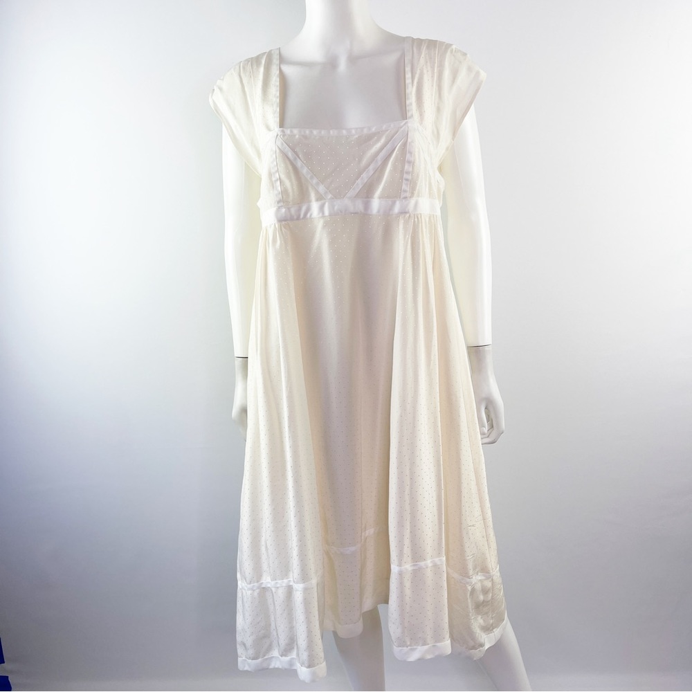 Mah Na Mah Na by Jen Kao Size 12 Ivory Clip Dot Sleeveless Babydoll Dress